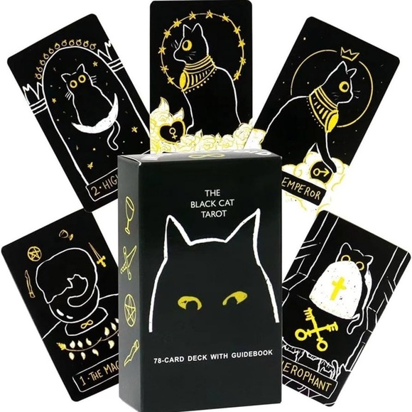 Tarot Accessories - 🍀 The Black Cat Tarot Card Deck with Guidebook